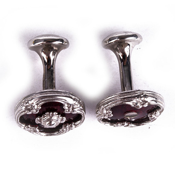 PENROSE CRIMSON, SILVER CUFF-LINK | MENS - Picture 2 of 2